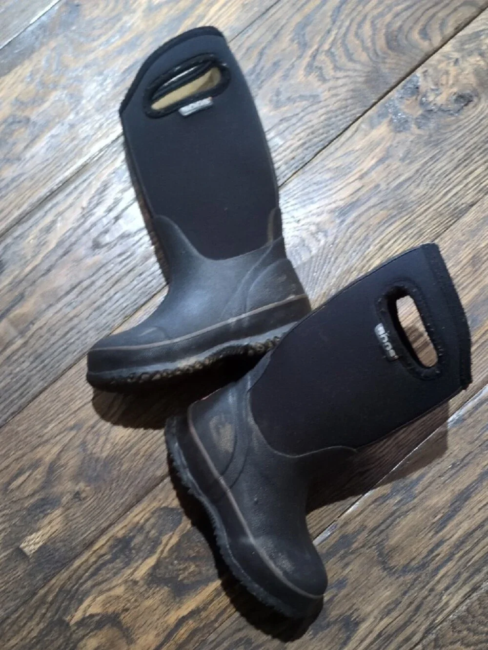 Bogs Kids Black Pull-On Waterproof Rain Boots